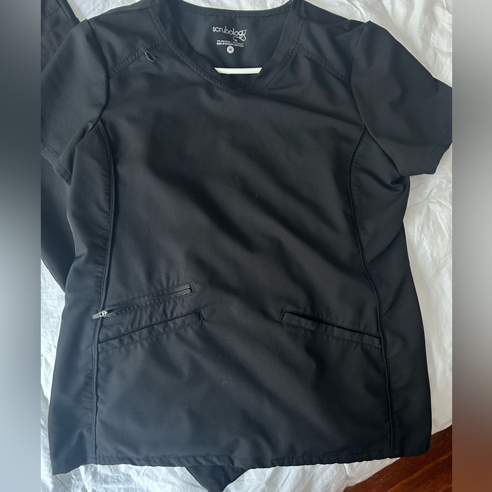 Medium Black Scrubology Top